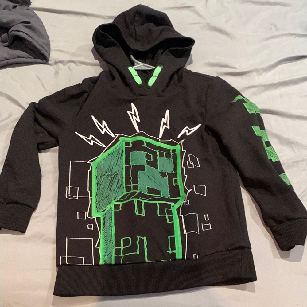 Black and Green Graphic Kids Hoodie